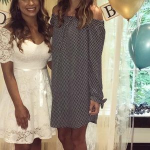 Black & White Express Off Shoulder Dress